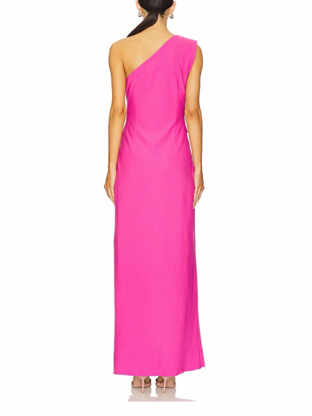 Elliatt One-Shoulder Hot Pink Maxi Dress
